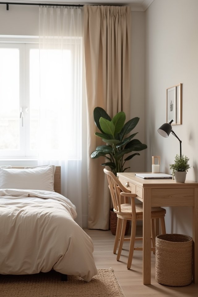 clutter free minimalist bedroom design