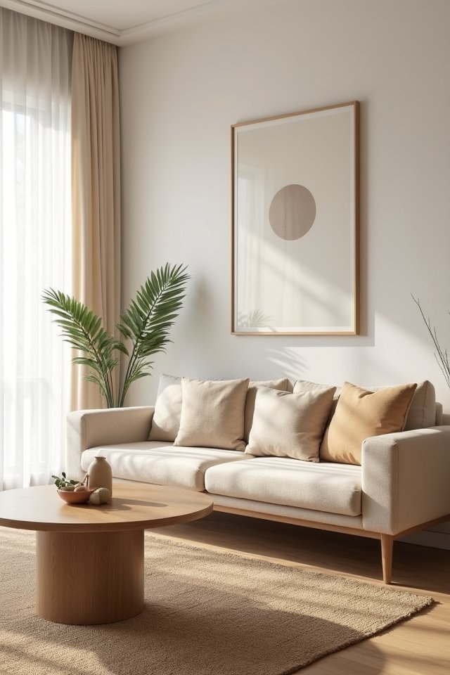 clutter free minimalist beige decor