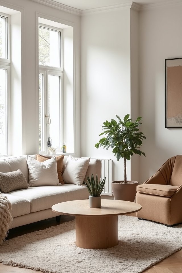 clutter free minimalist living room