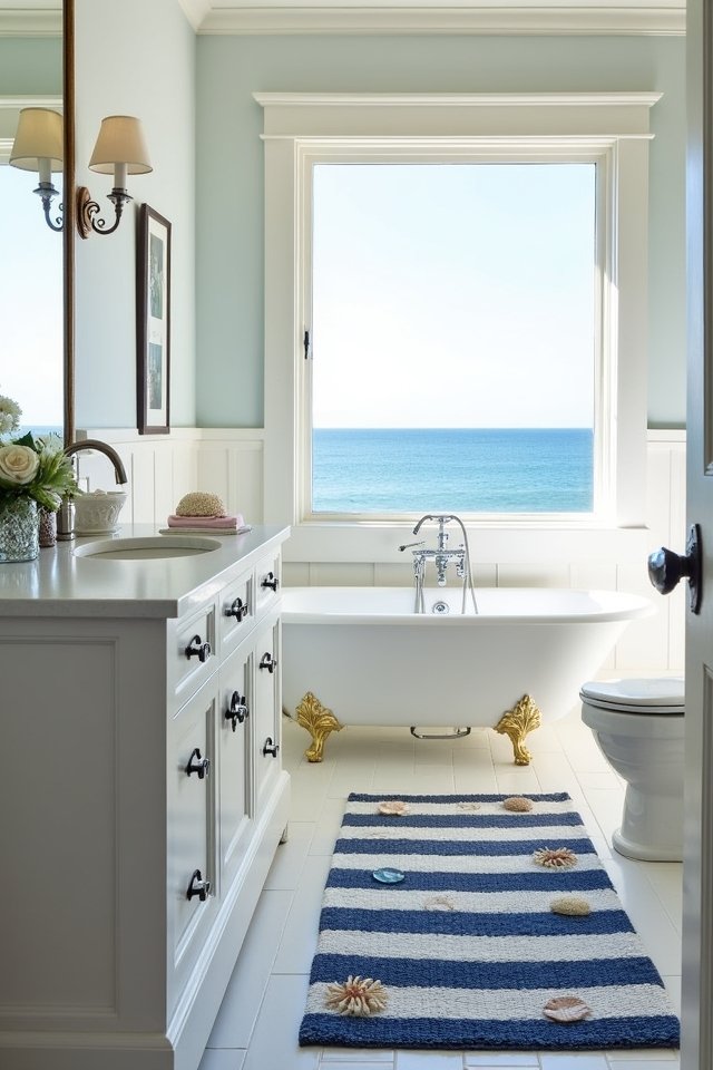 coastal bathroom rug styles