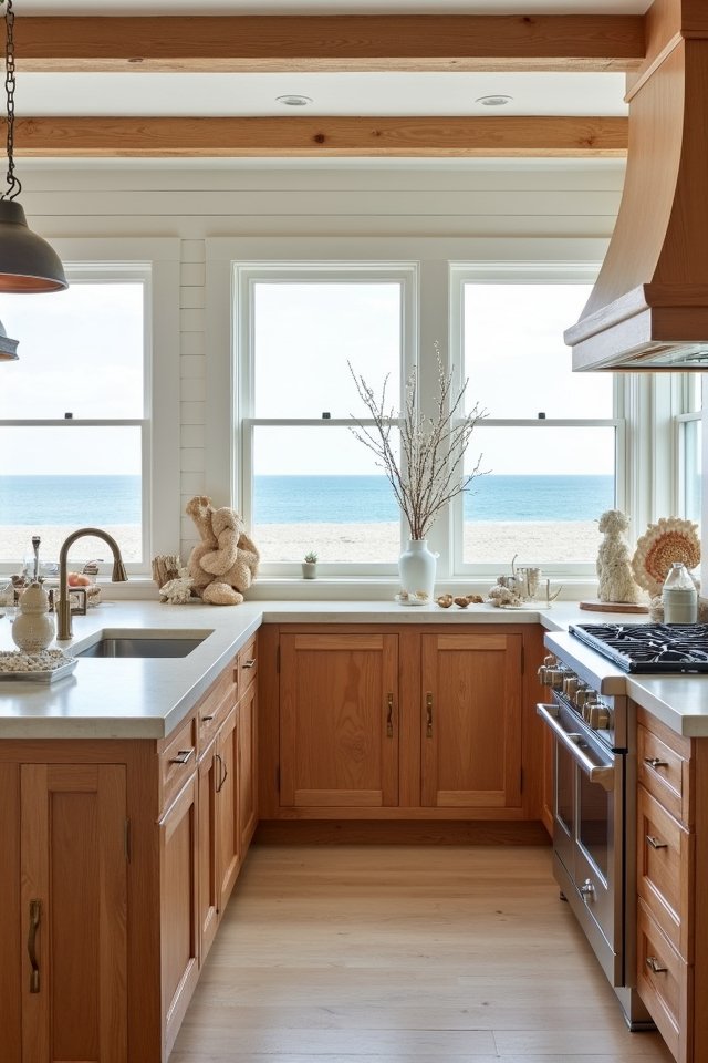 coastal beachy teak cabinets