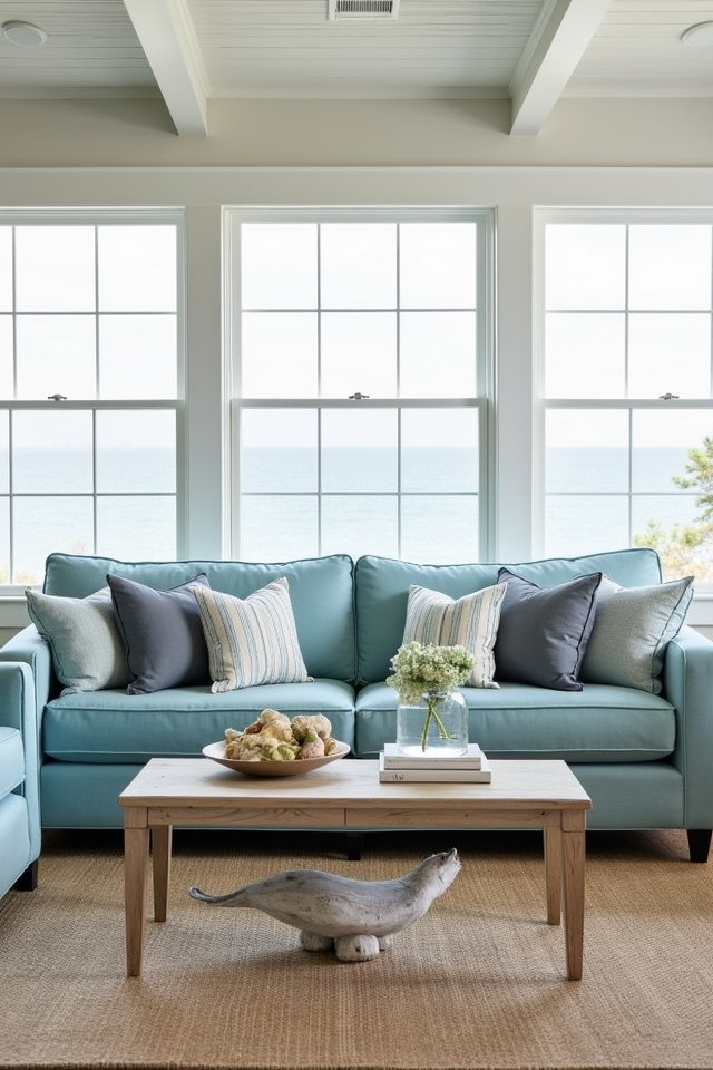 coastal decor with aqua