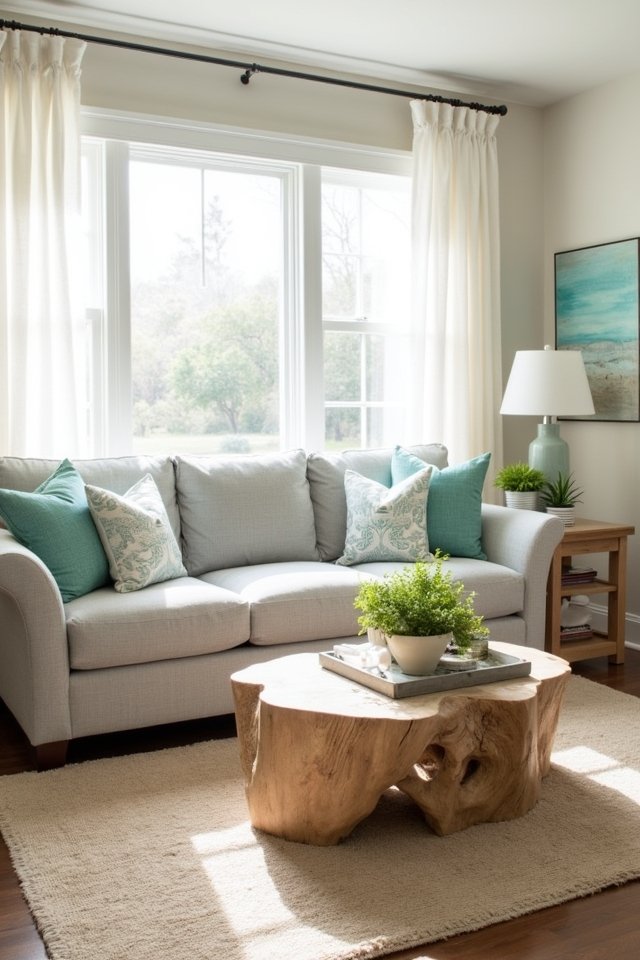 coastal inspired light grey decor