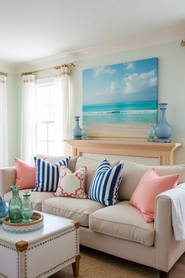 coastal inspired living room artwork