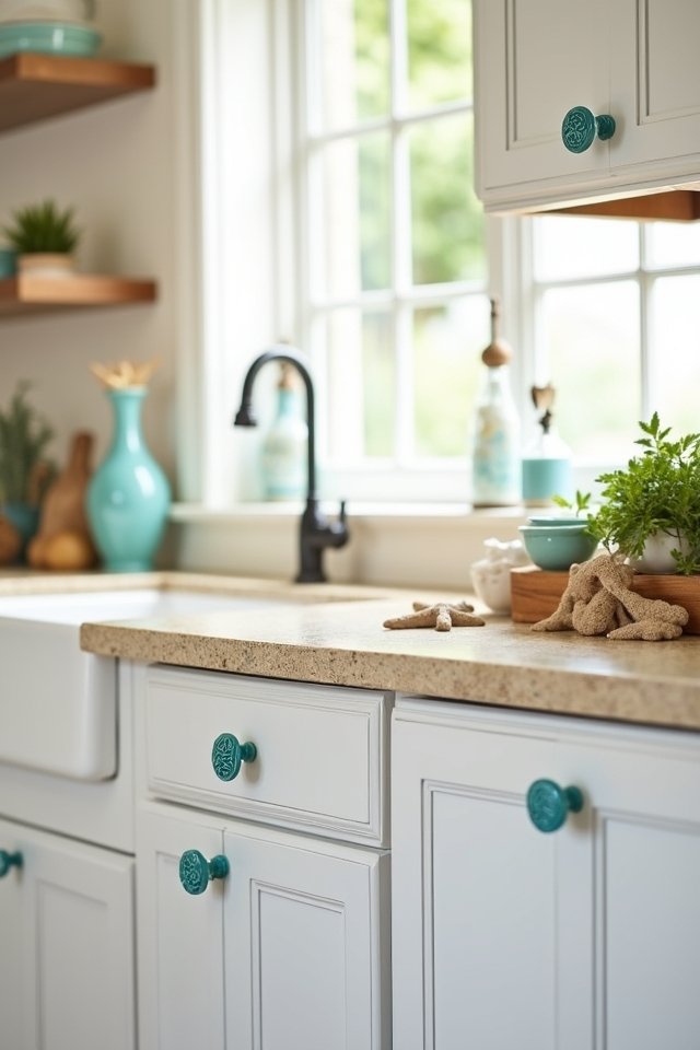 coastal kitchen color accents