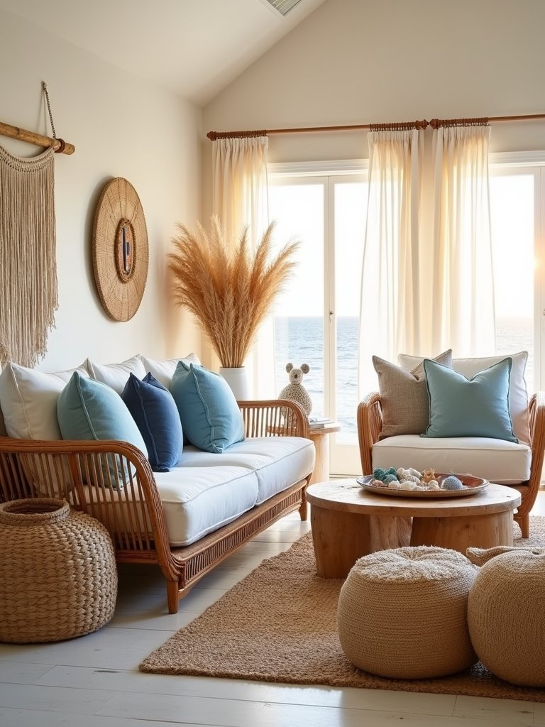coastal living room textures
