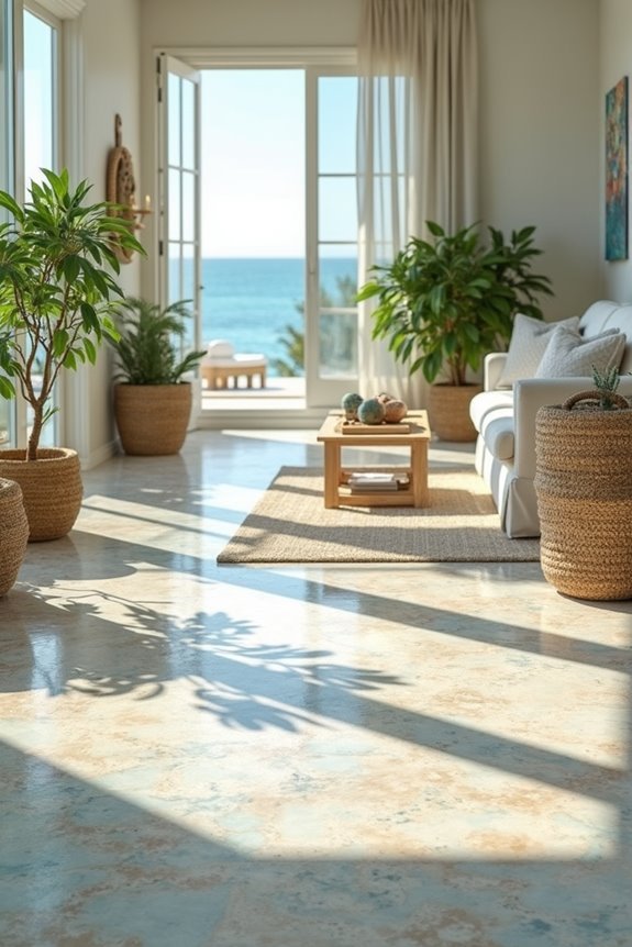 coastal marble living room