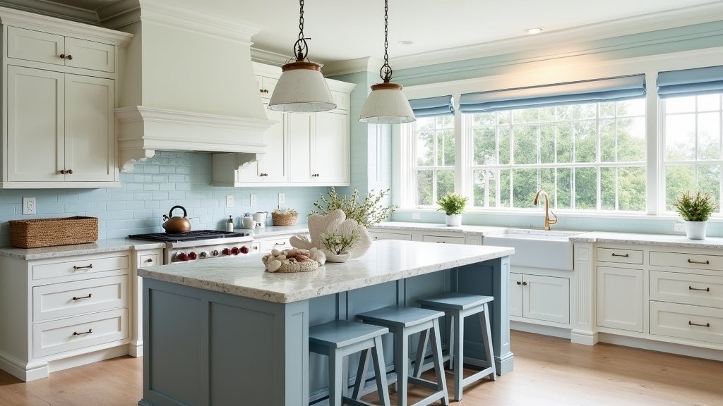 coastal white shaker kitchens