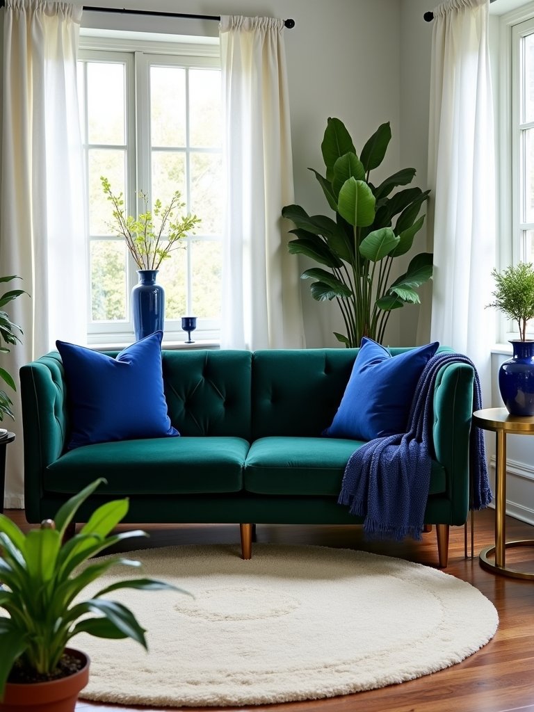 cobalt blue and dark green