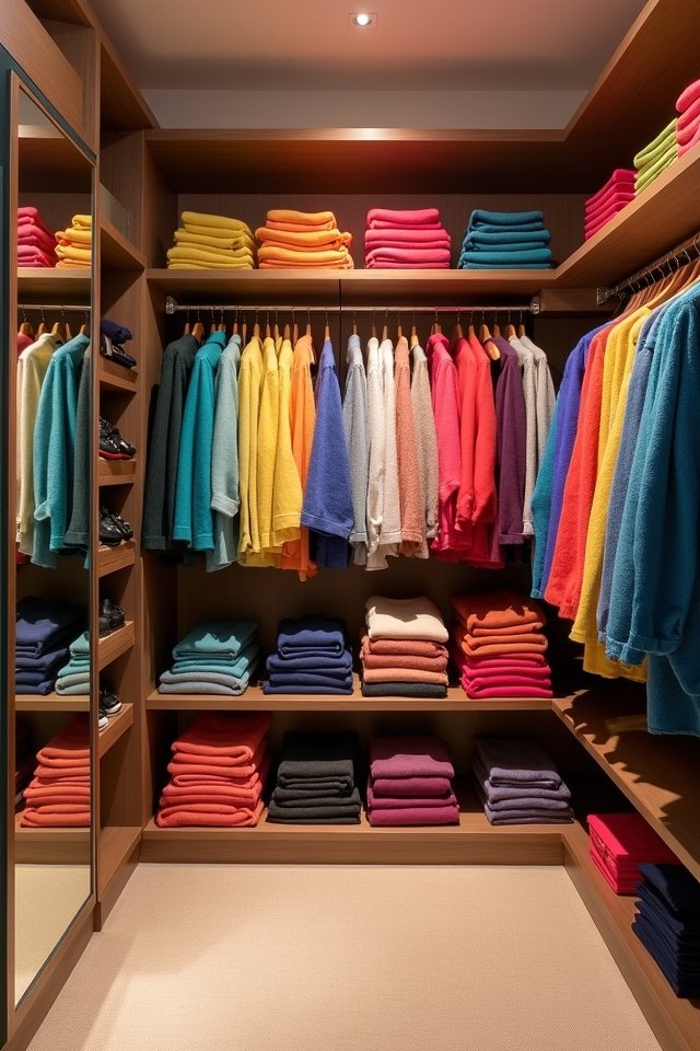 color coded closet organization