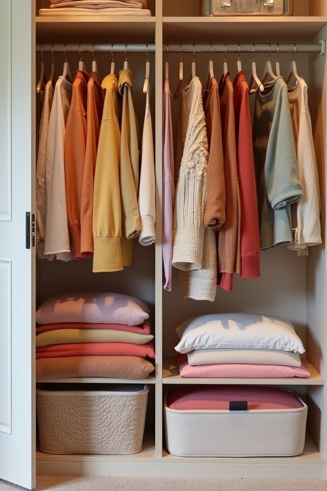 color coded seasonal clothing organization