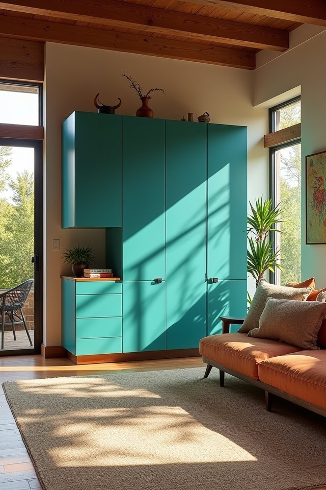 colorful accent cabinets transform
