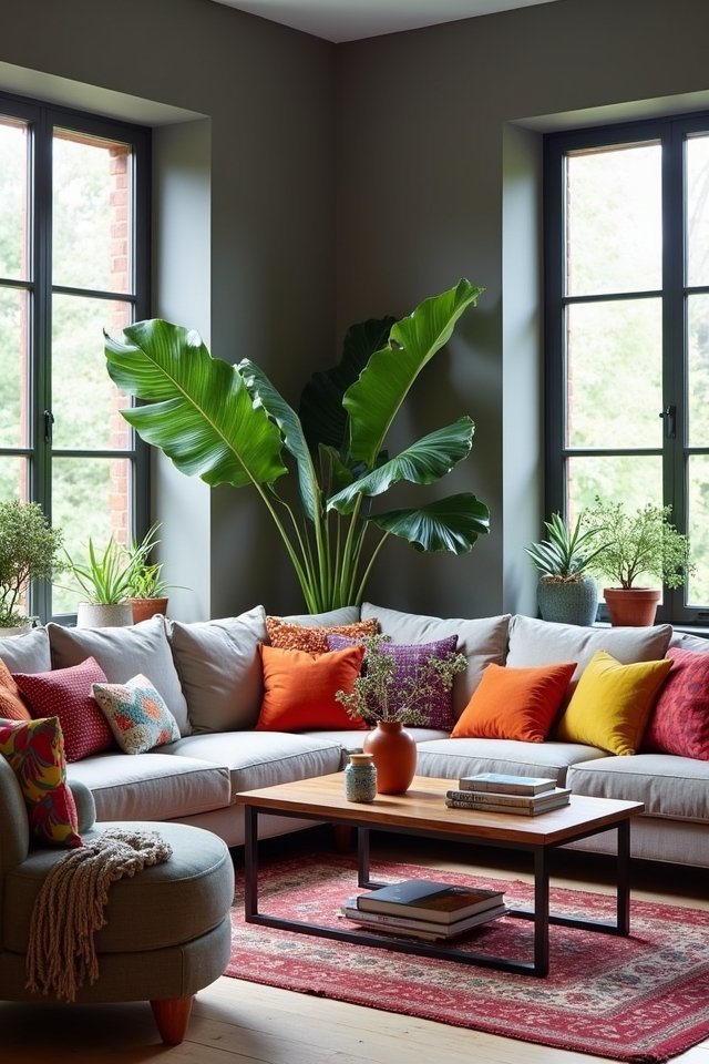 colorful accessories brighten space
