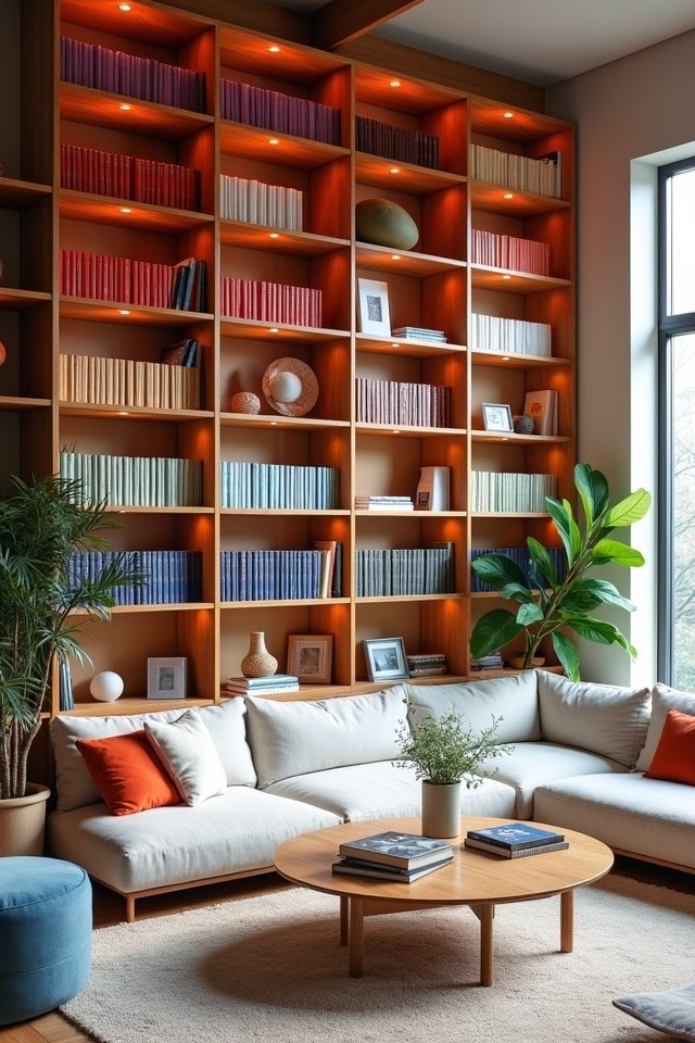 colorful book display arrangements