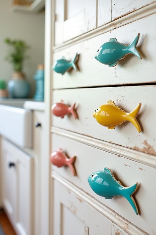 colorful coastal kitchen accents