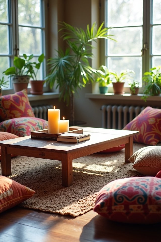 colorful cozy floor cushions