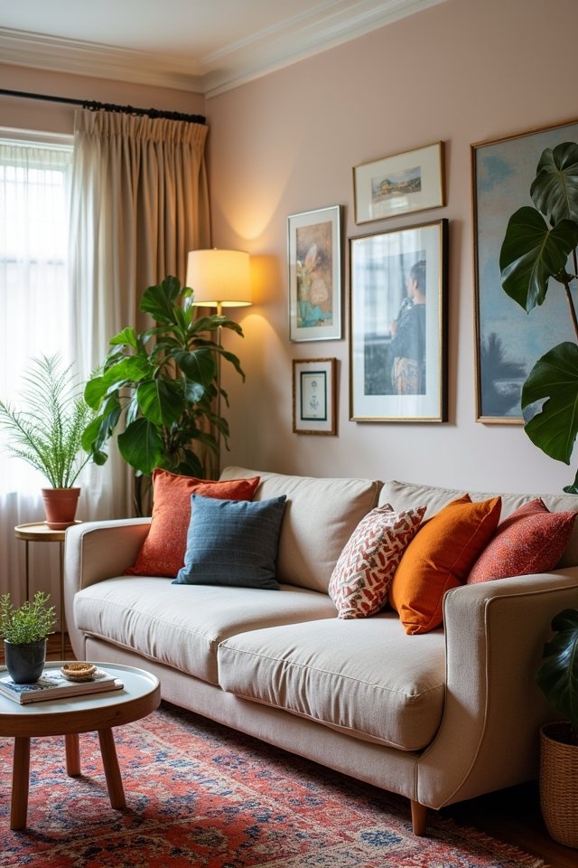 colorful cushions eclectic style