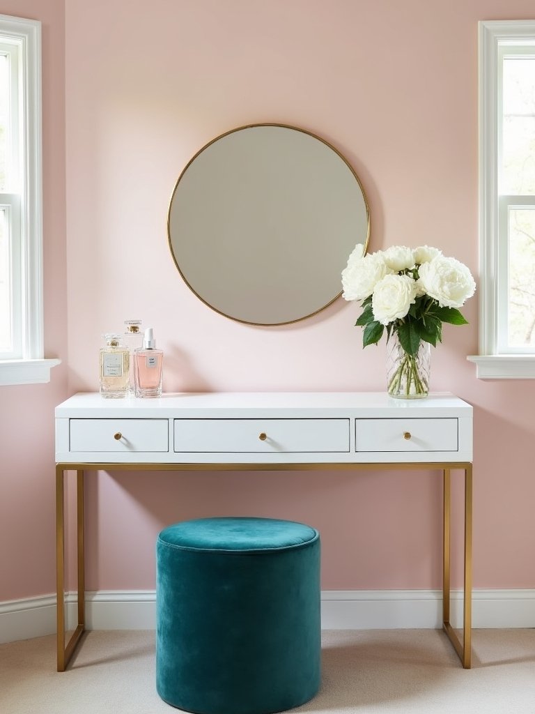 colorful dressing table transformation