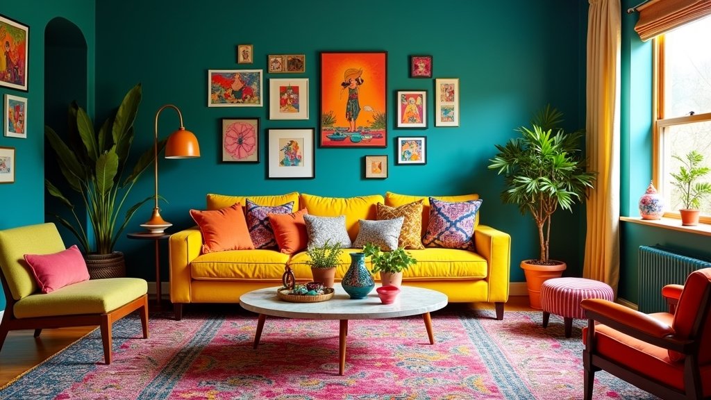 colorful eclectic living spaces