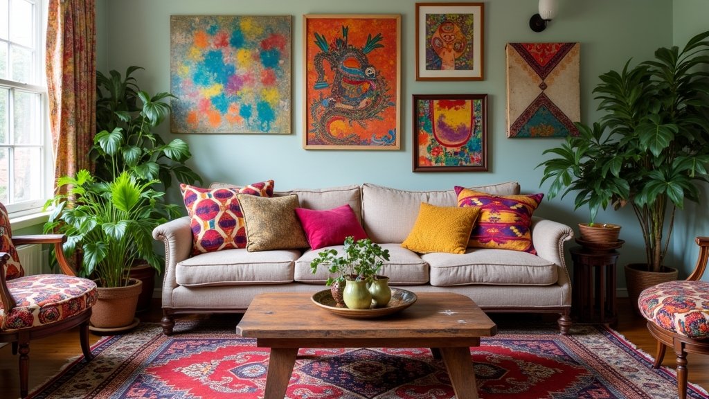 colorful eclectic living spaces