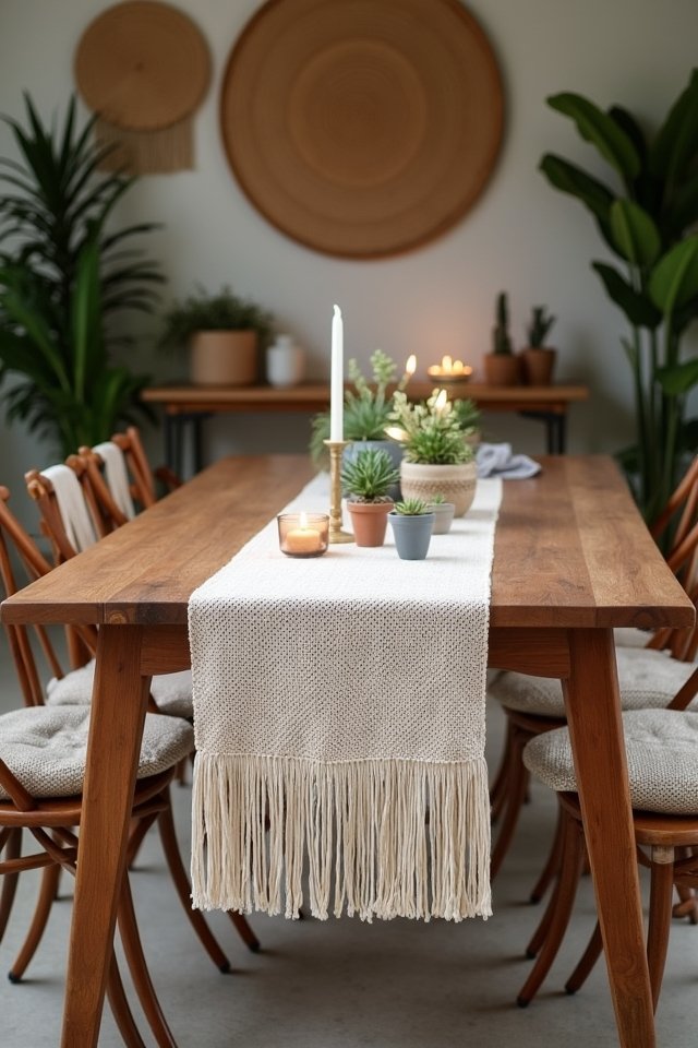 colorful fringe table runners