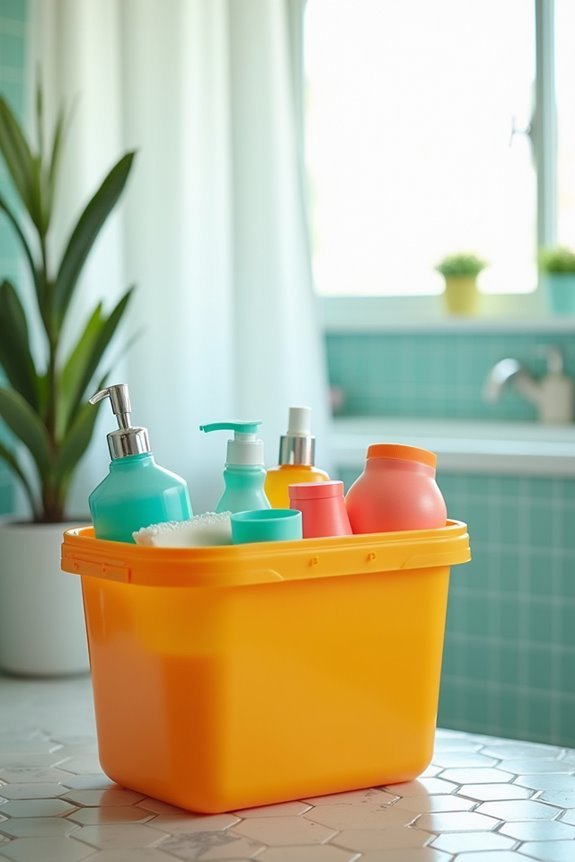 colorful functional shower tote