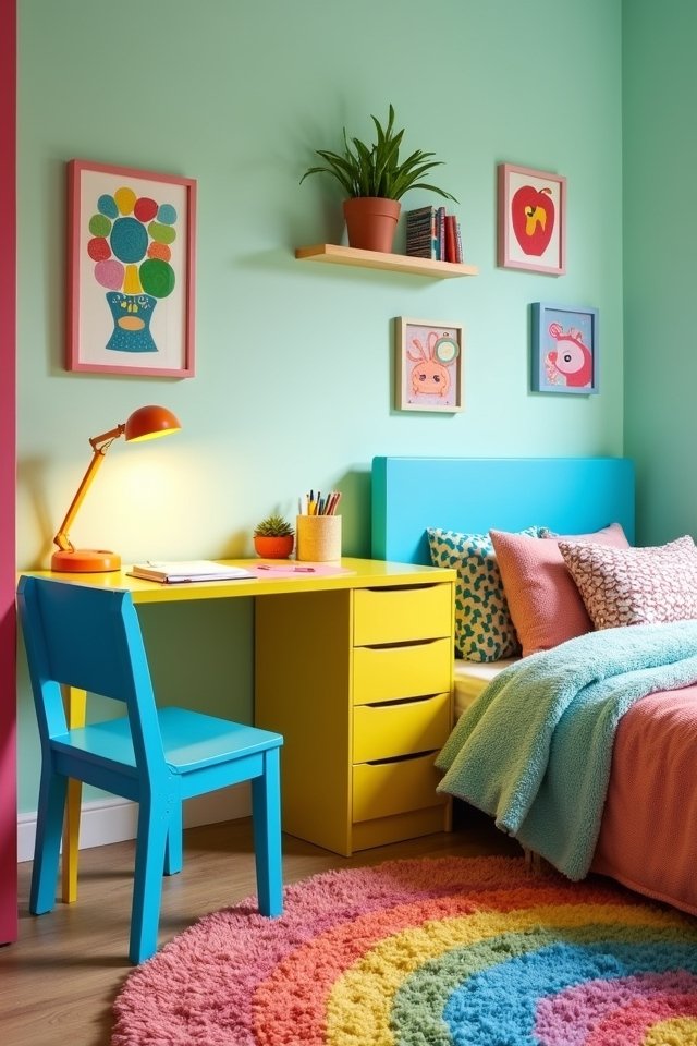 colorful inspiring study spaces