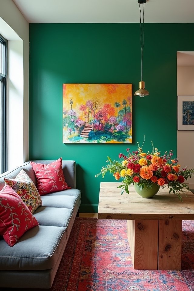 colorful living room accents
