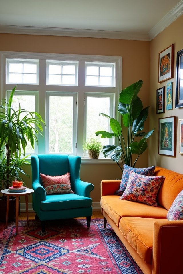 colorful living room zones