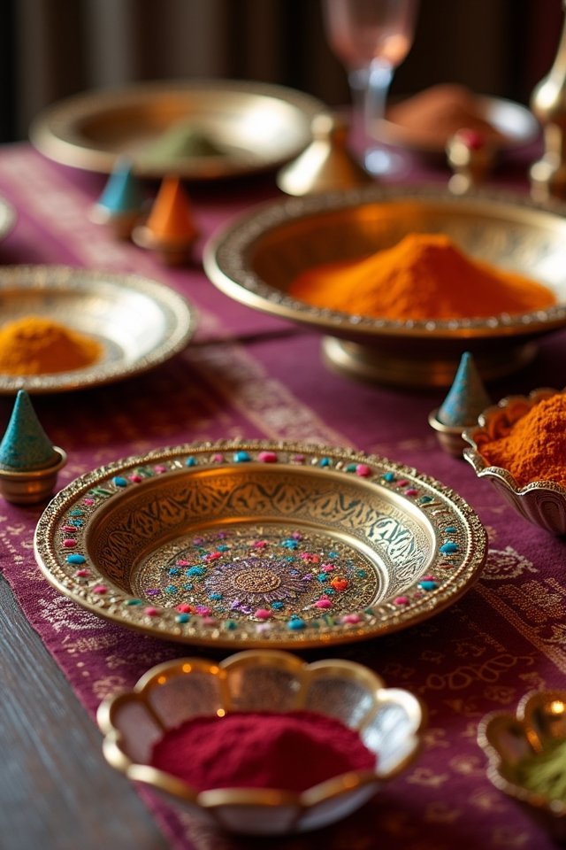 colorful mehndi table setting