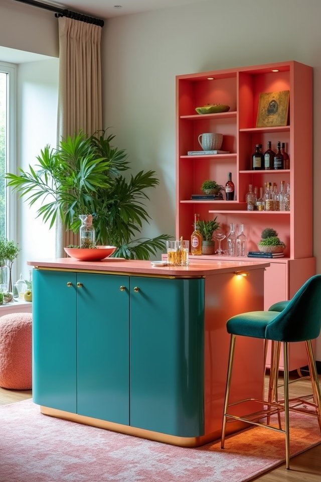 colorful mobile bar island