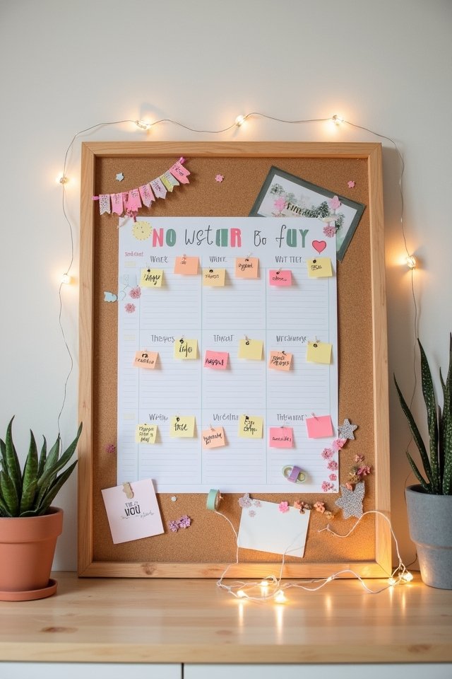 colorful monthly goals tracker