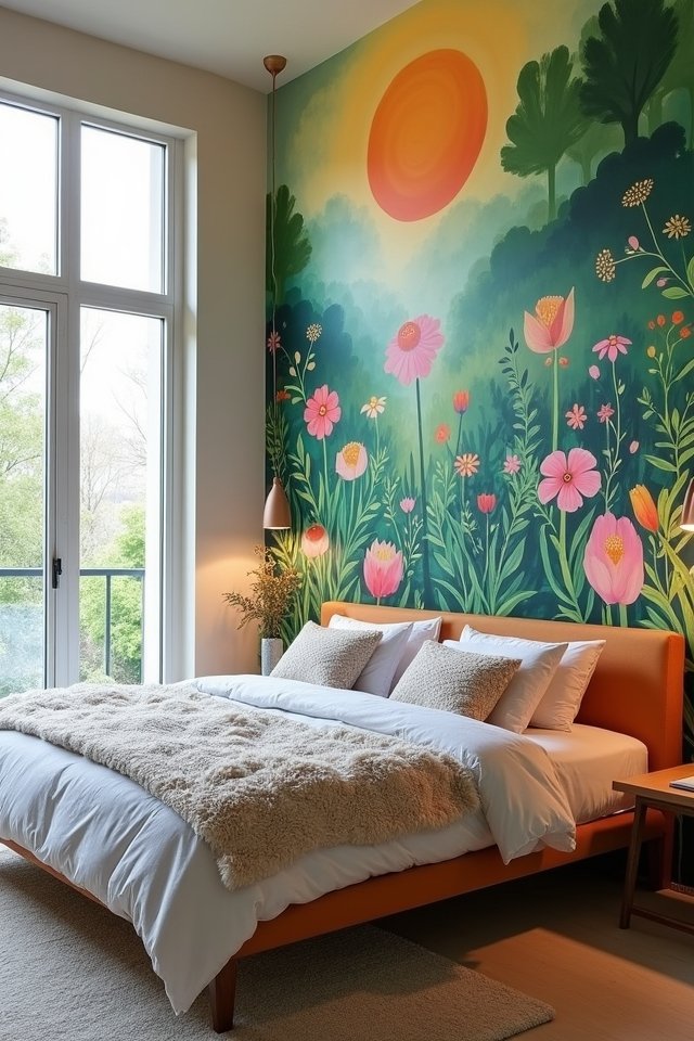 colorful mural bedroom transformation