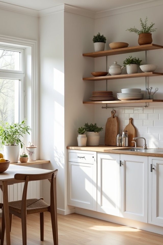 colorful open shelving display