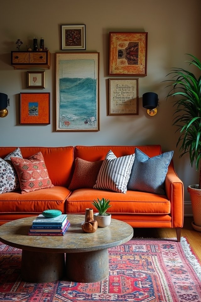 colorful patterned living room