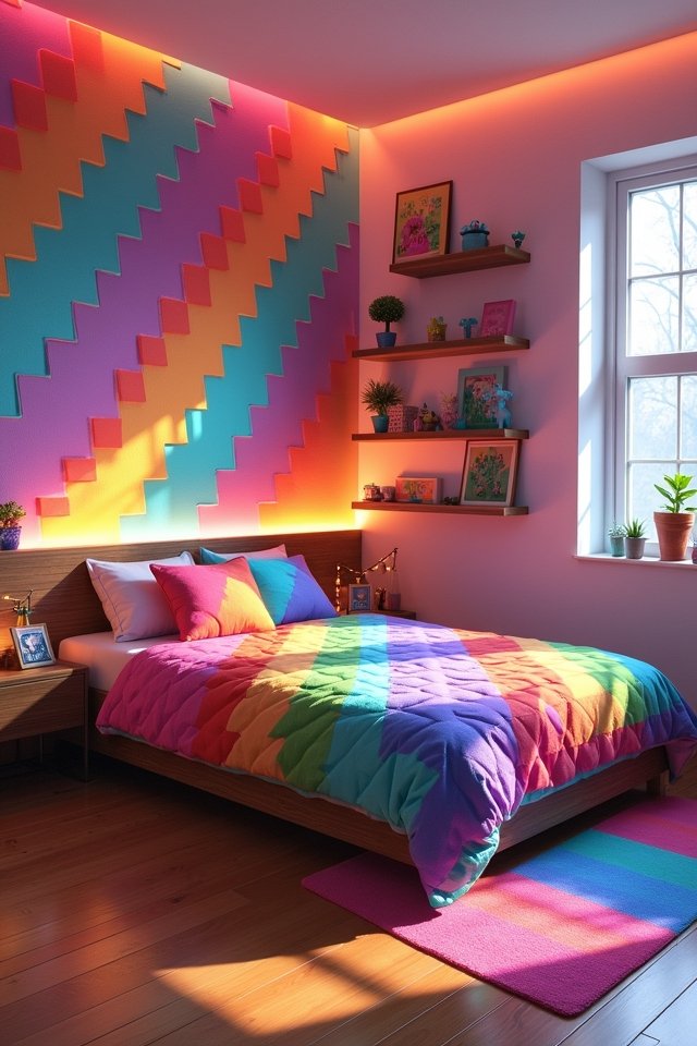 colorful pixel art room
