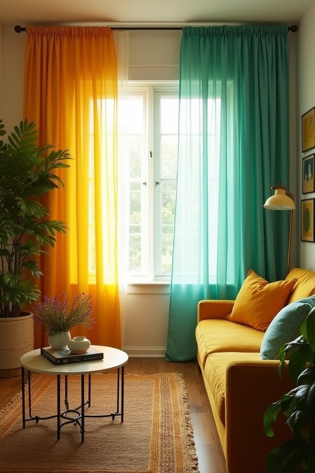 colorful sheer panel decor
