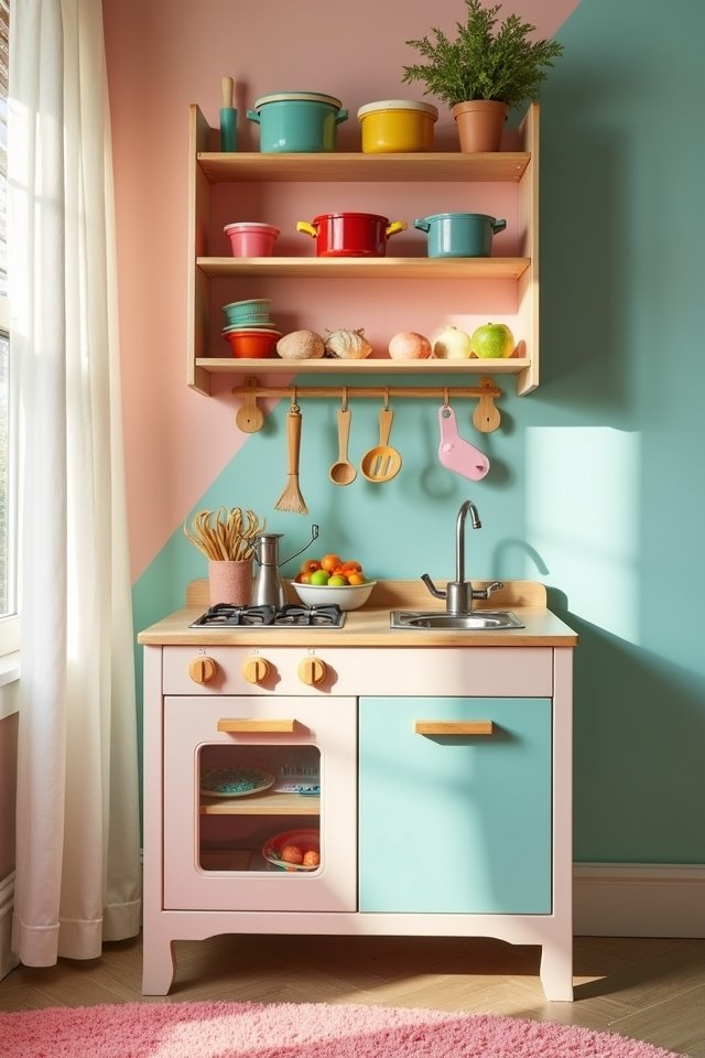 colorful shelf for organization