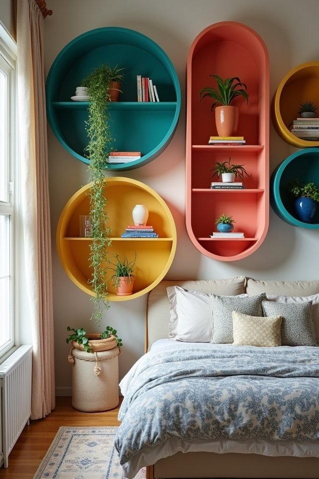 colorful shelves for creativity