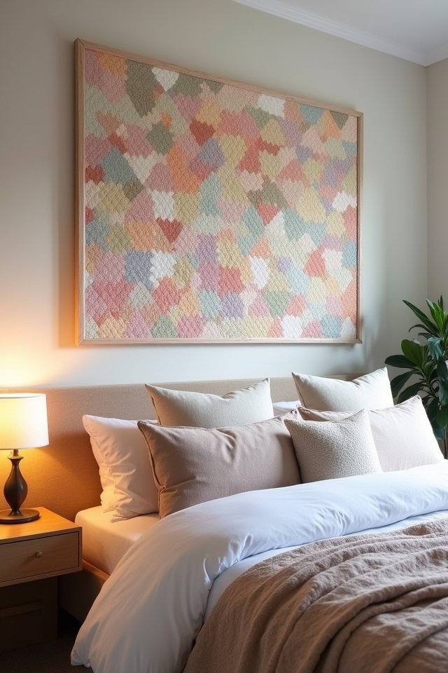 colorful textured quilted art