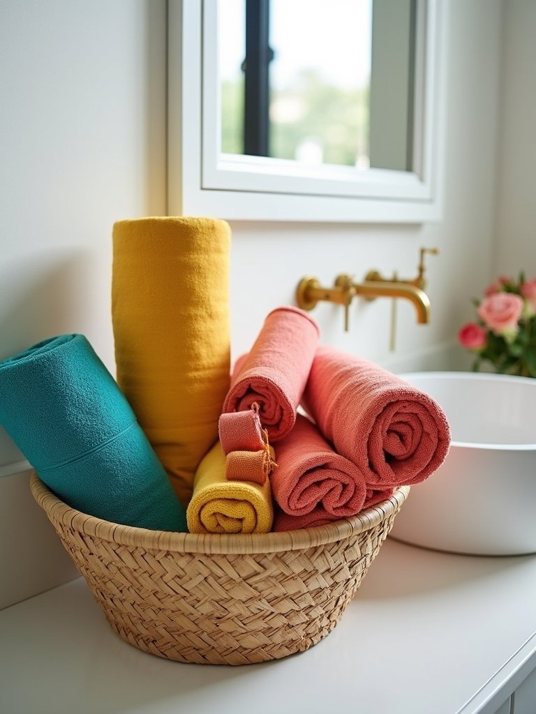 colorful towel decor ideas