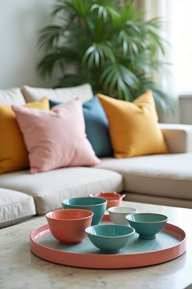 colorful trays and bowls