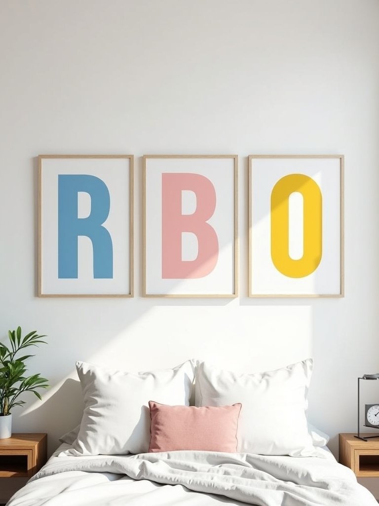 colorful typography wall art