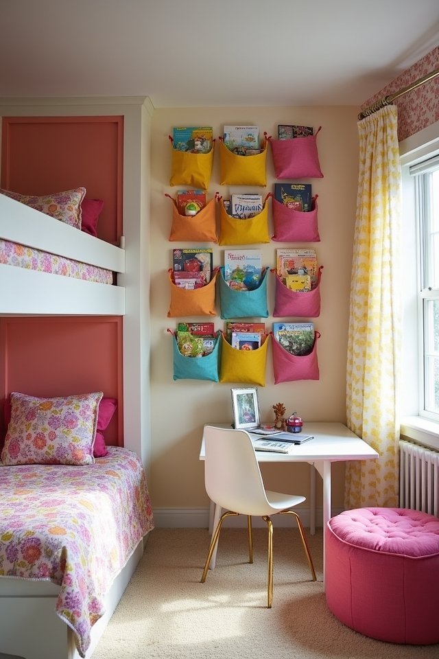 colorful wall organizers for kids