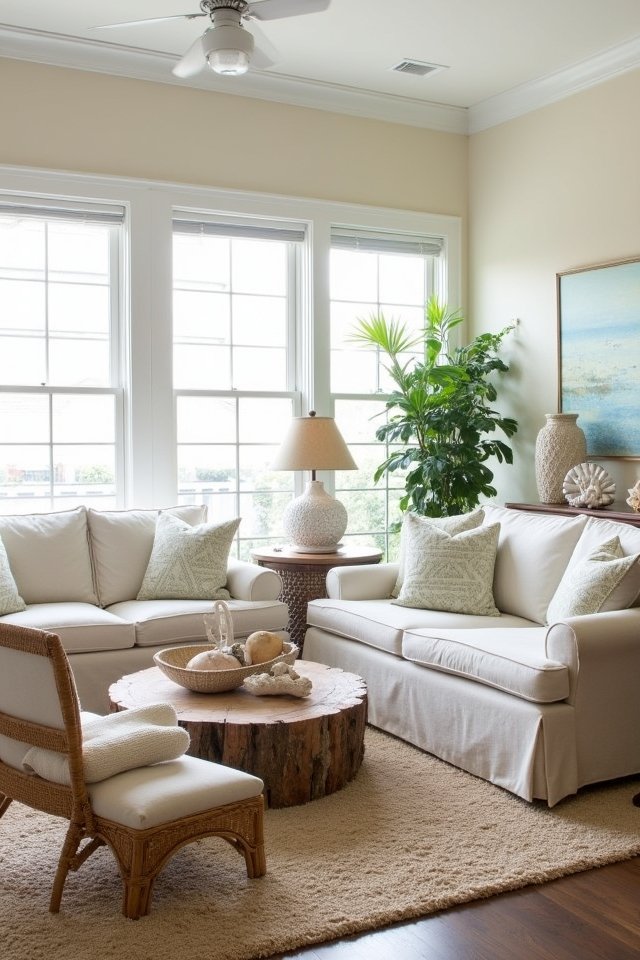 comfortable beachy living room