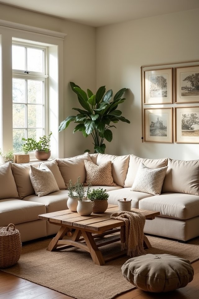 comfortable farmhouse living room