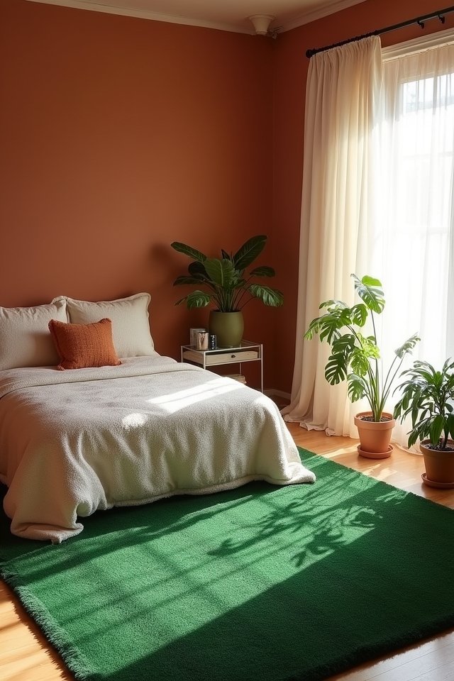 comfortable green plush rugs