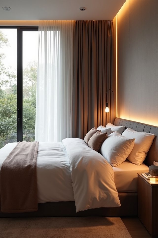 comfortable tech savvy bedroom sanctuary