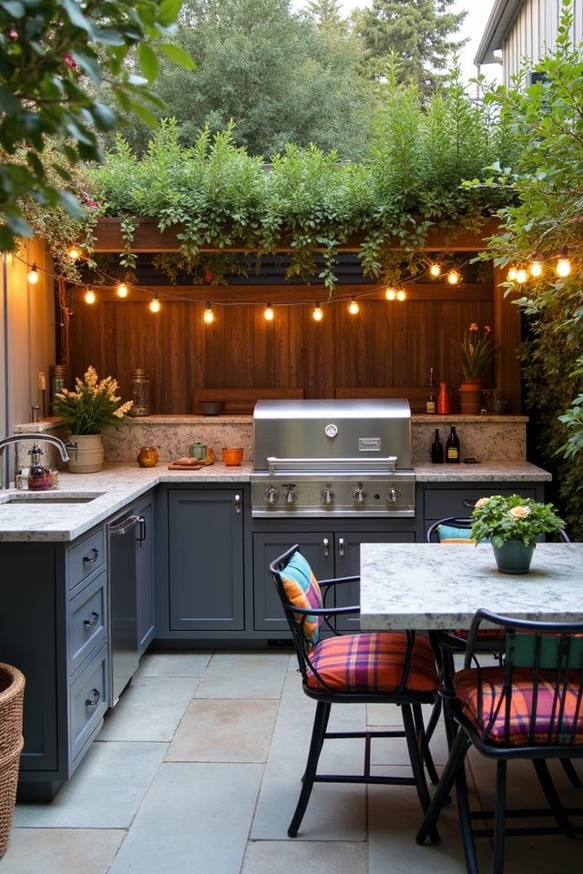 compact stylish outdoor kitchen
