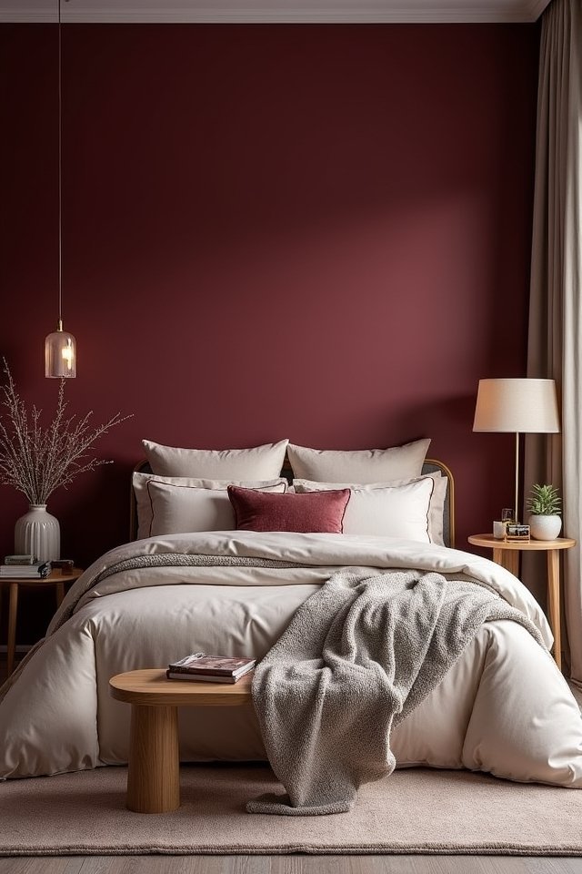 complementary neutrals enhance burgundy